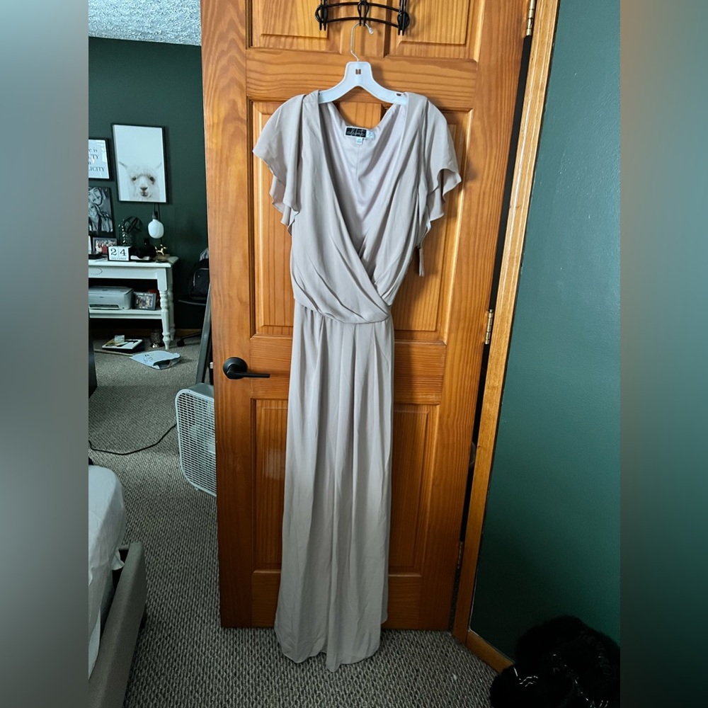 BRAND NEW!! David’s bridal bridesmaid dress. Color is called biscotti. Size 22